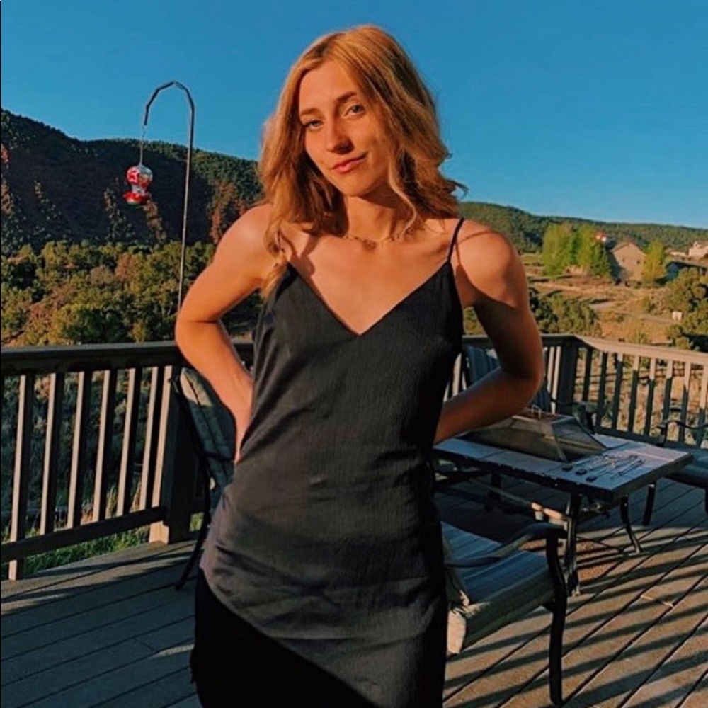 navy blue slip dress